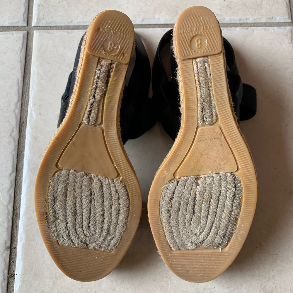 TORY BURCH Black Espadrille Wedges - Picture 4 of 8